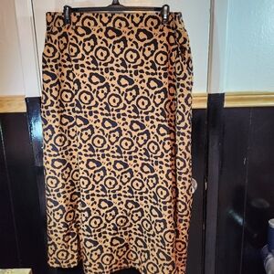 Leopard Print Women's Maxi Skirt 3XL